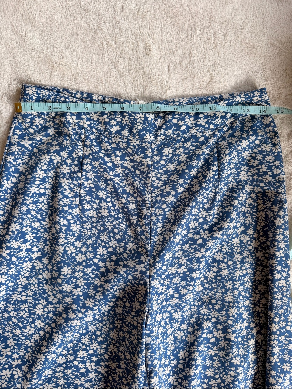 SHEIN Blue Floral Flowy Pants